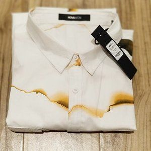 White and Gold Men's Shirt